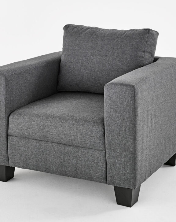 1 Seater Victoria Grey Fabric Sofa