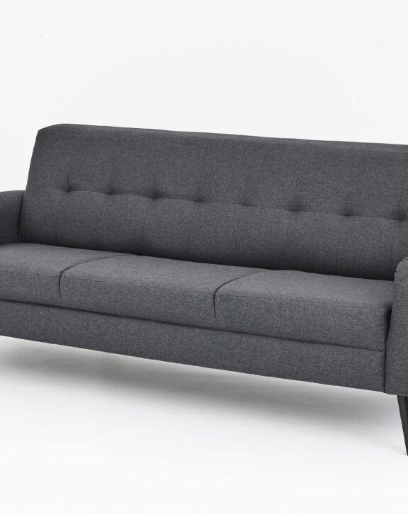 3 Seater Charcoal Grey Fabric Sofa