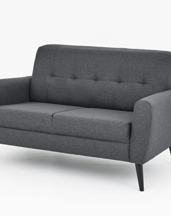 2 Seater Charcoal Grey Fabric Sofa
