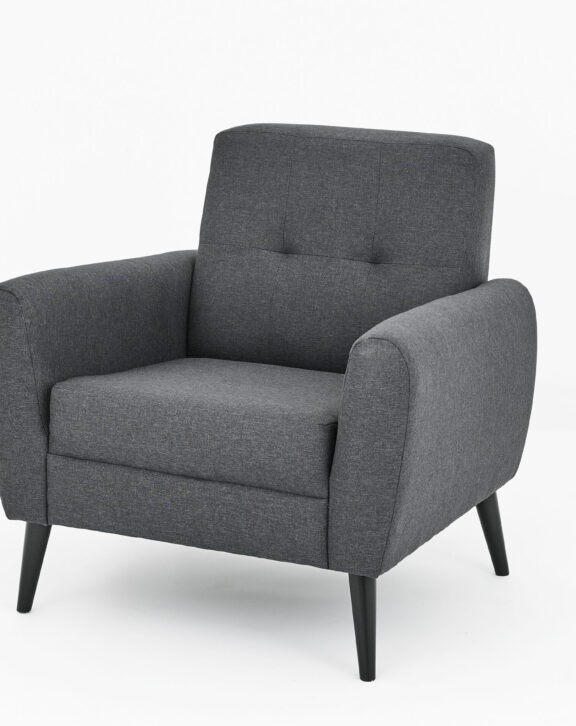 1 Seater Charcoal Grey Fabric Sofa