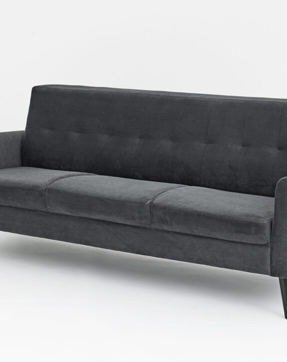 3 Seater Grey Matt Velvet Sofa