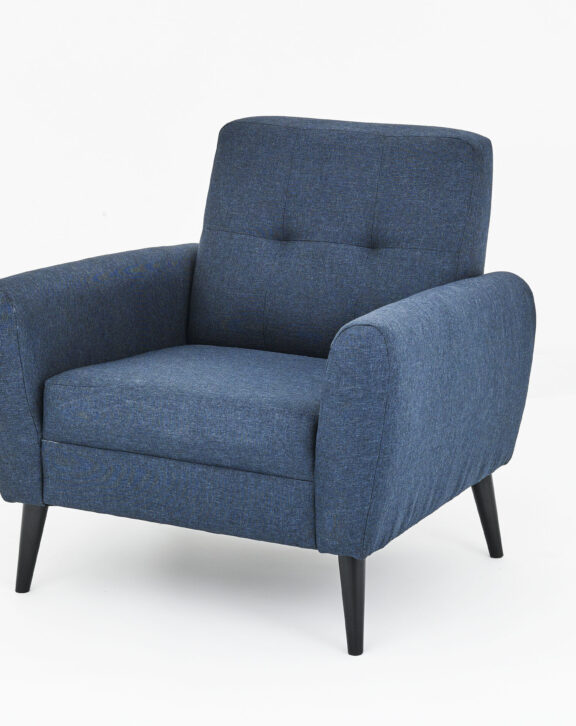 1 Seater Navy Fabric Sofa