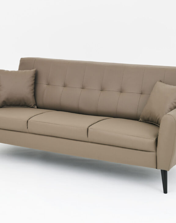 3 Seater Taupe PVC Sofa