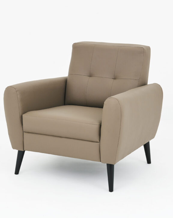 1 Seater Taupe PVC Sofa