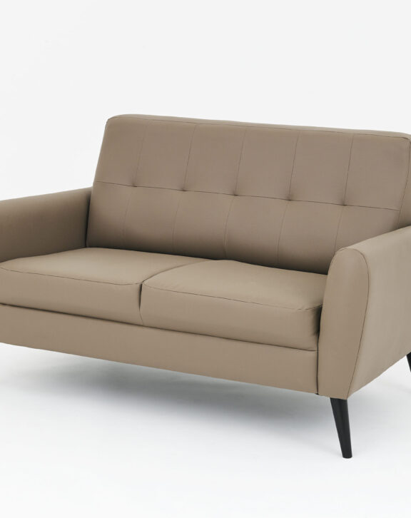 2 Seater Taupe PVC Sofa