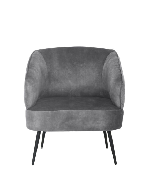 Exquisite Grey Velvet 1 Seater