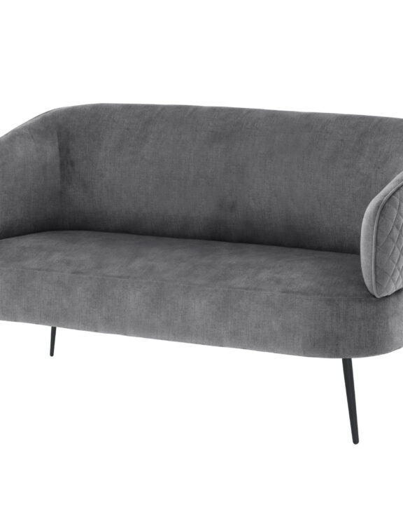 Exquisite Grey Velvet 2 Seater