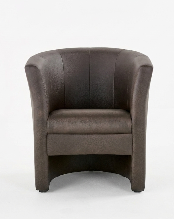Tub Chair Brown PU