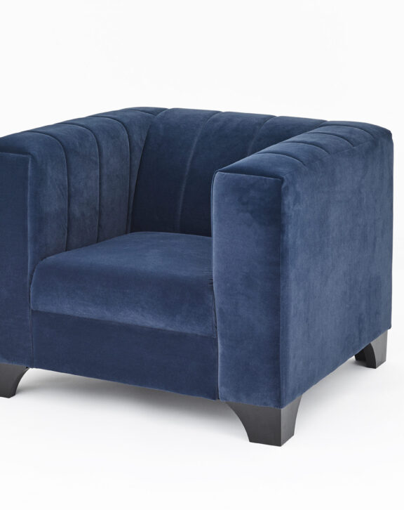 1 Seater Grace Navy Velvet Sofa