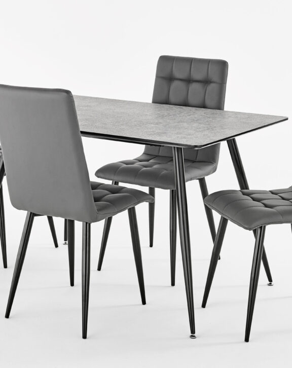 Miami Fixed Top Table + 4 Milan Chairs