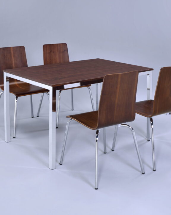 Walnut Rectangle Set - Table With 4 Chairs